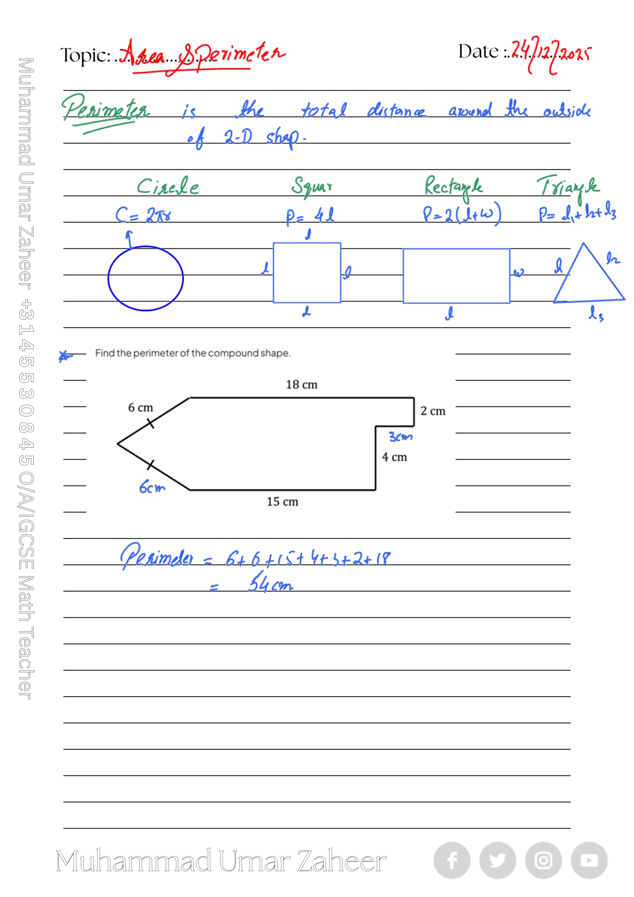 Saved notes preview (Lecture 3)